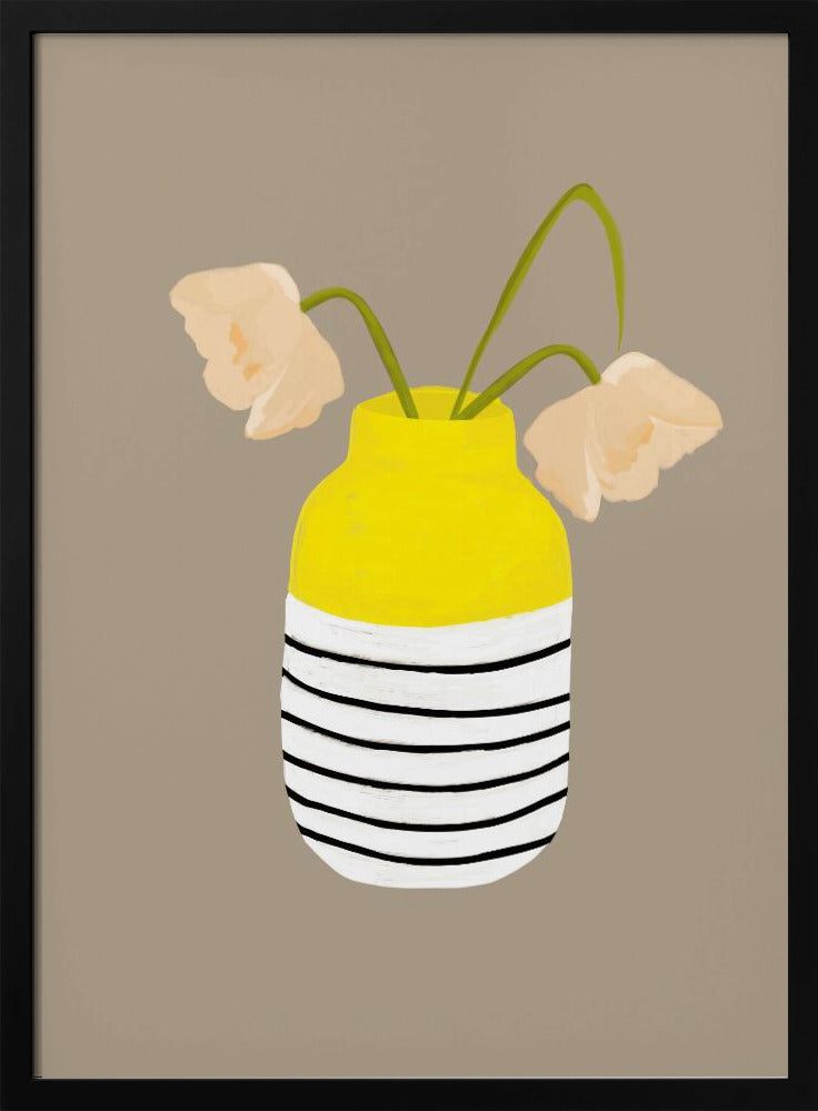 Striped Vase Blooms | Poster