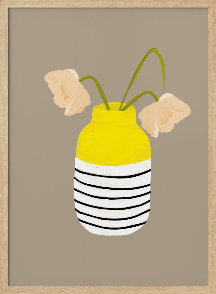 Striped Vase Blooms | Poster