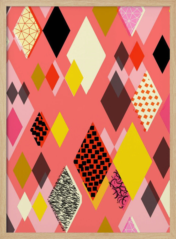 Geometric Patterns With Colorful Diamonds And Shapes | Poster