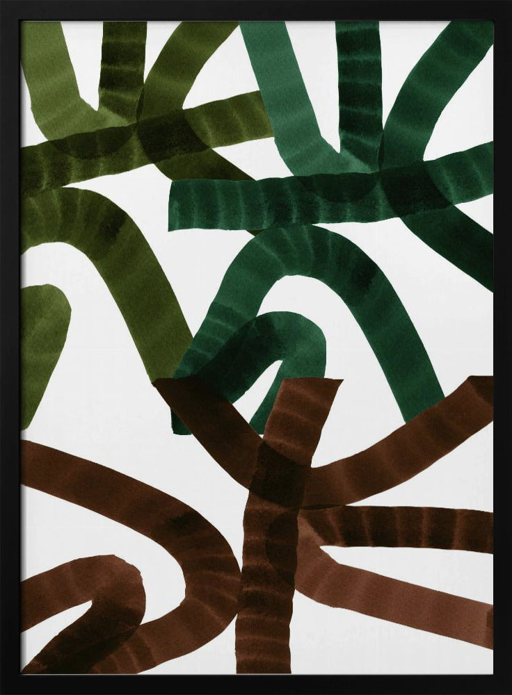 Intertwining Lines On A White Background | Poster
