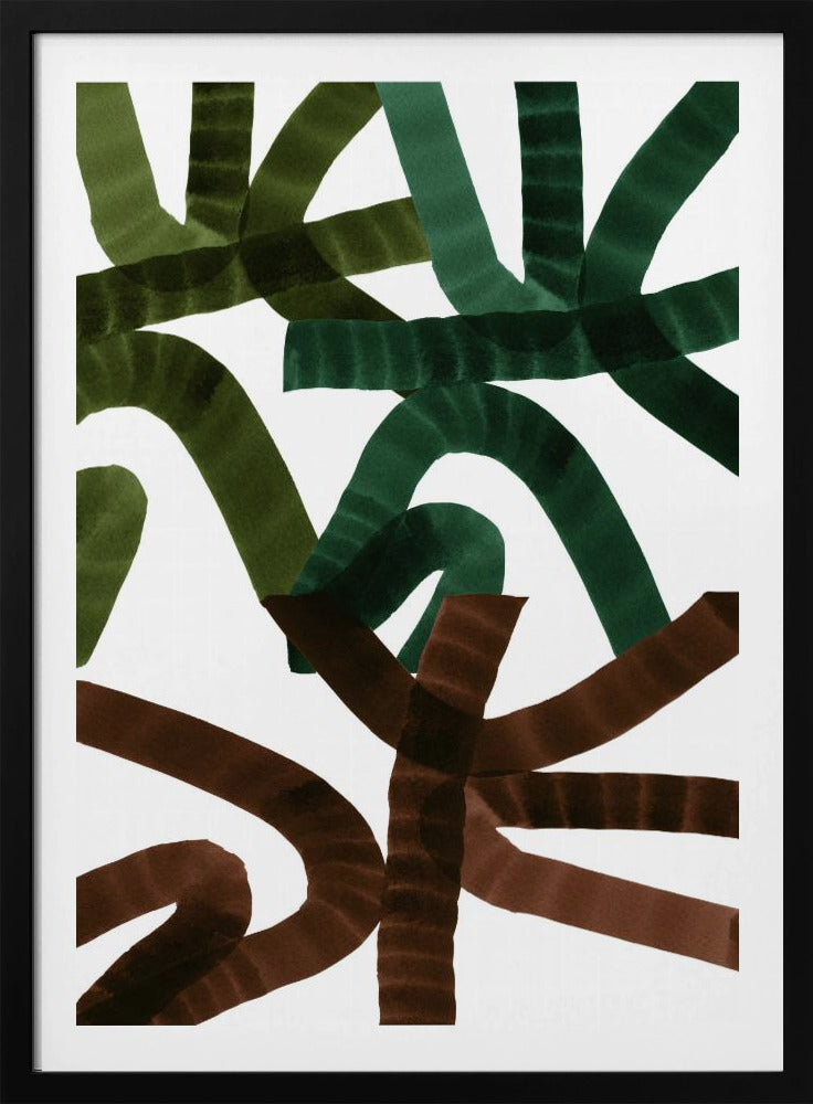 Intertwining Lines On A White Background | Poster