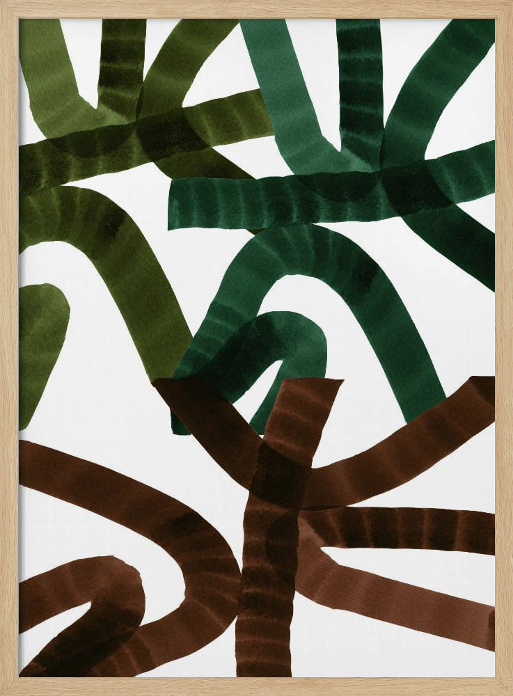 Intertwining Lines On A White Background | Poster