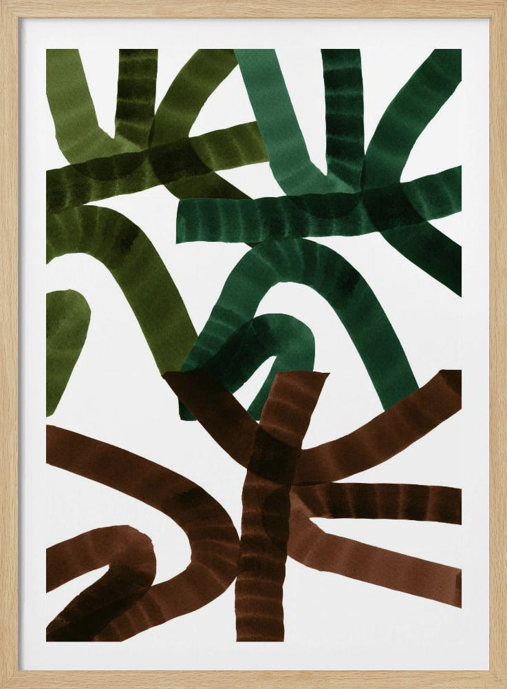 Intertwining Lines On A White Background | Poster
