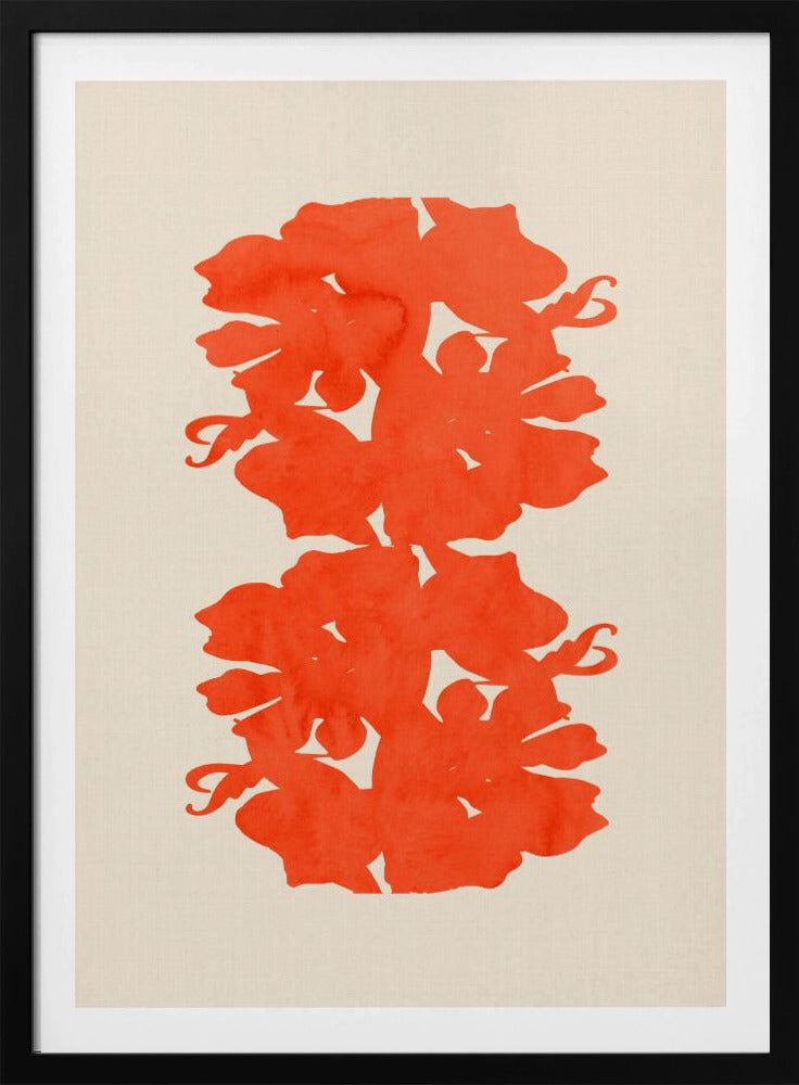 Orange Floral Silhouettes | Poster