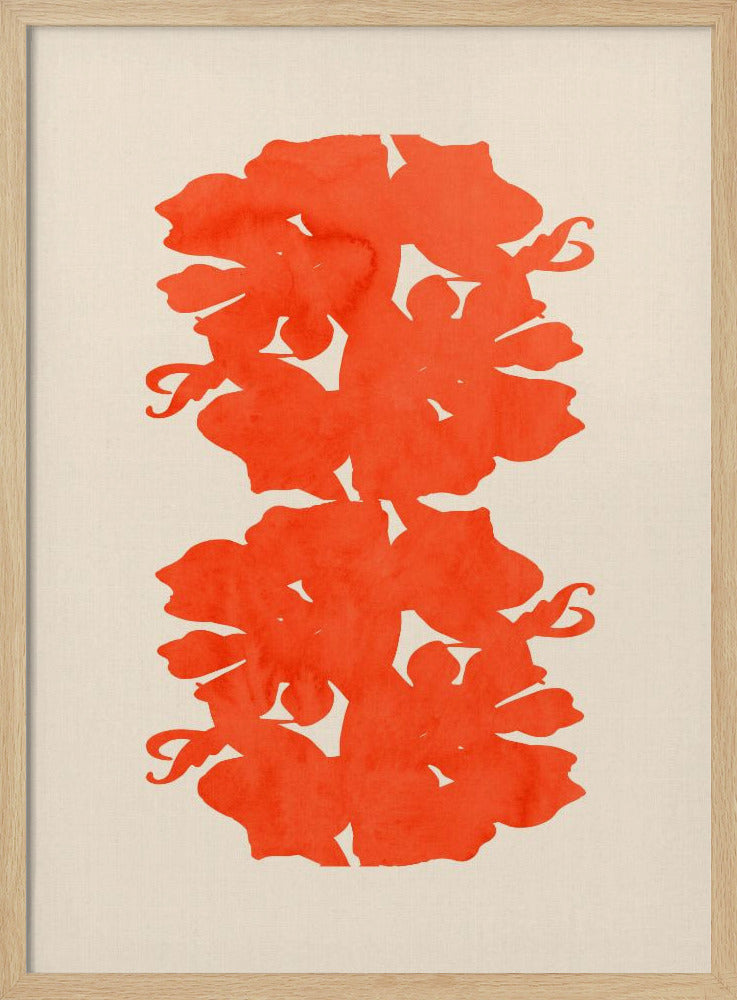 Orange Floral Silhouettes | Poster