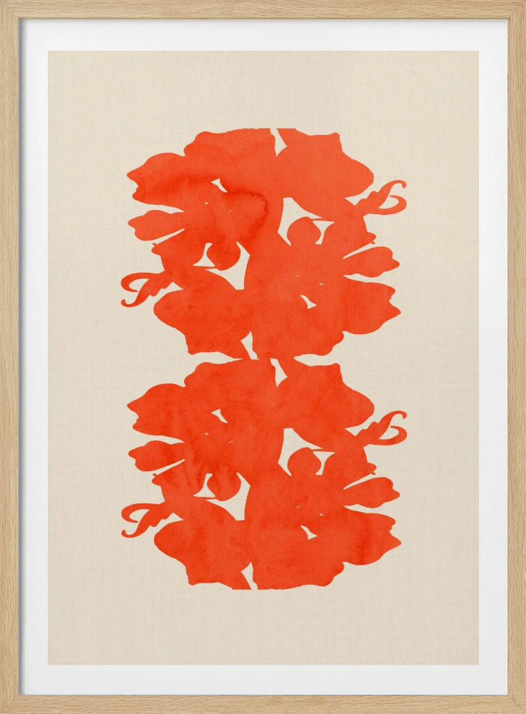 Orange Floral Silhouettes | Poster