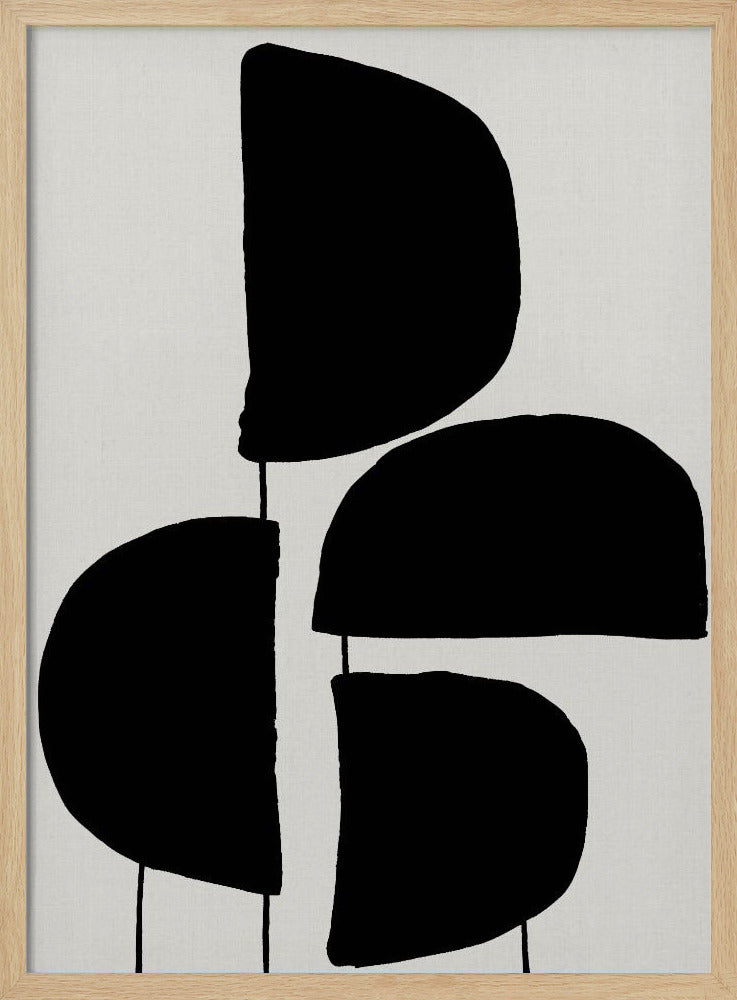 Minimalist Black Abstract Forms | Poster