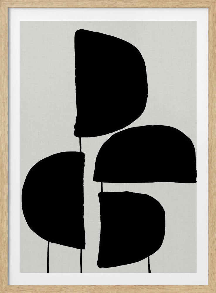 Minimalist Black Abstract Forms | Poster