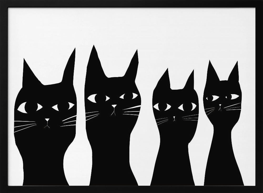 Four black cats | Poster