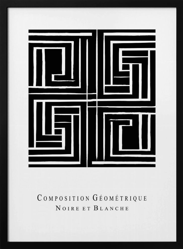 Composition Géométrique Noire et Blanche | Poster
