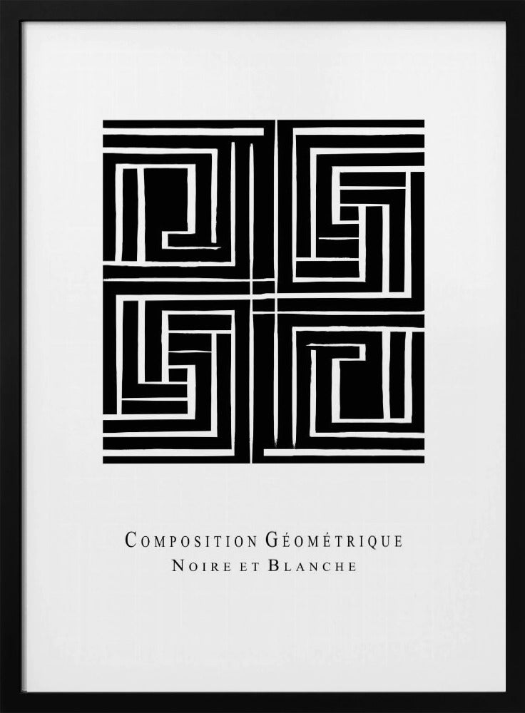 Composition Géométrique Noire et Blanche | Poster