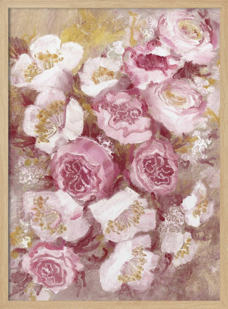 Floral Bouquet With Pink Roses | Poster
