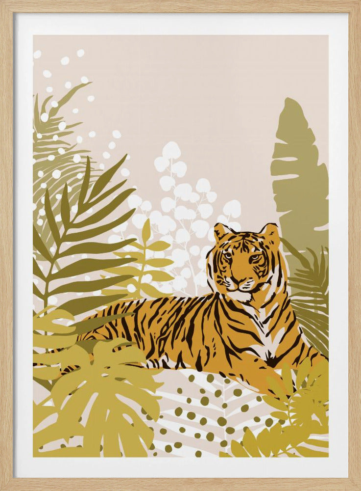 Tiger Laying Down By Cats and Dotz 30 X 42 Inches | Poster