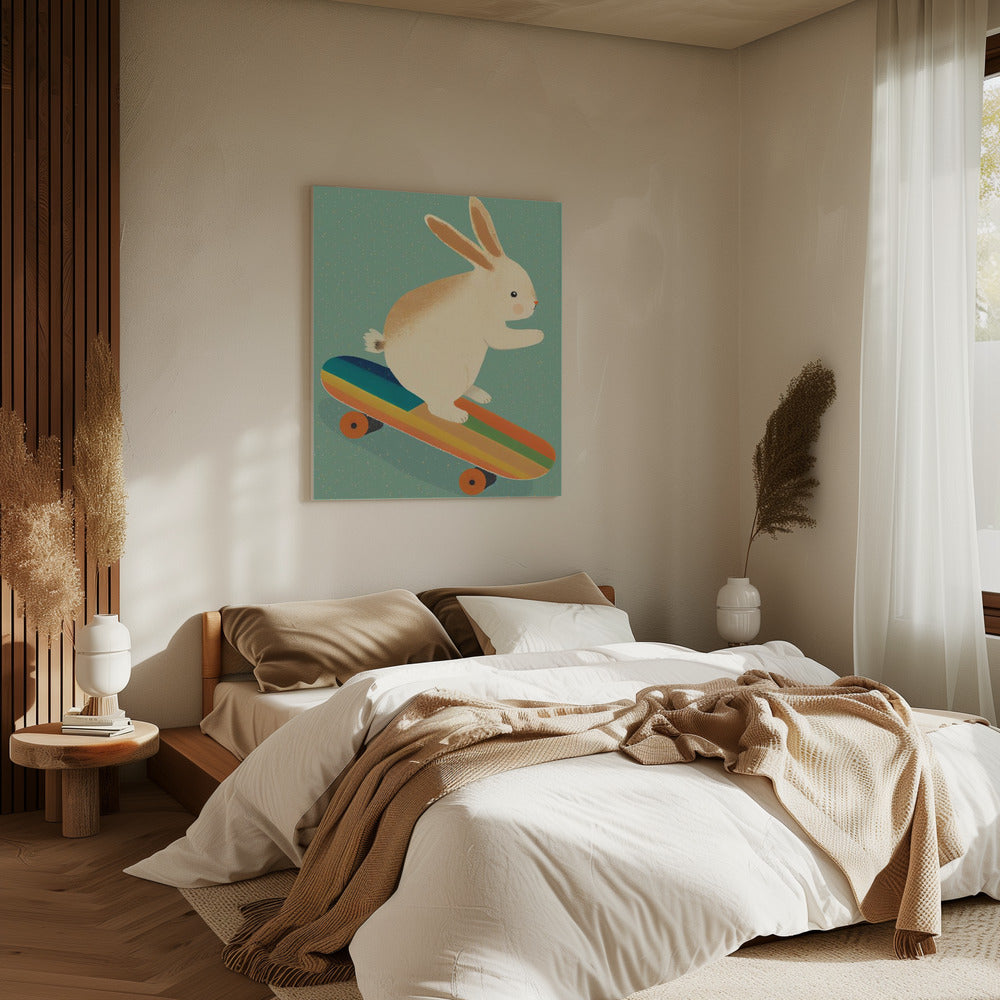 Skateboarding Bunny | Canvas