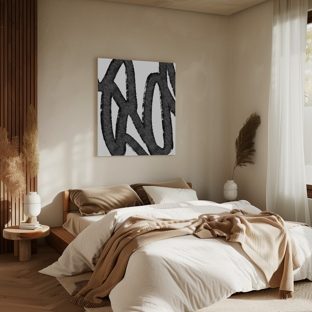 Black Brushstrokes On A White Background | Canvas