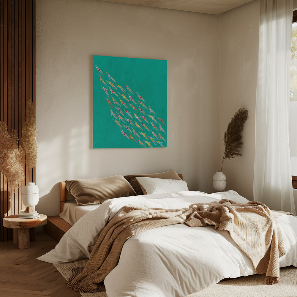 Racing Swimmers | Canvas