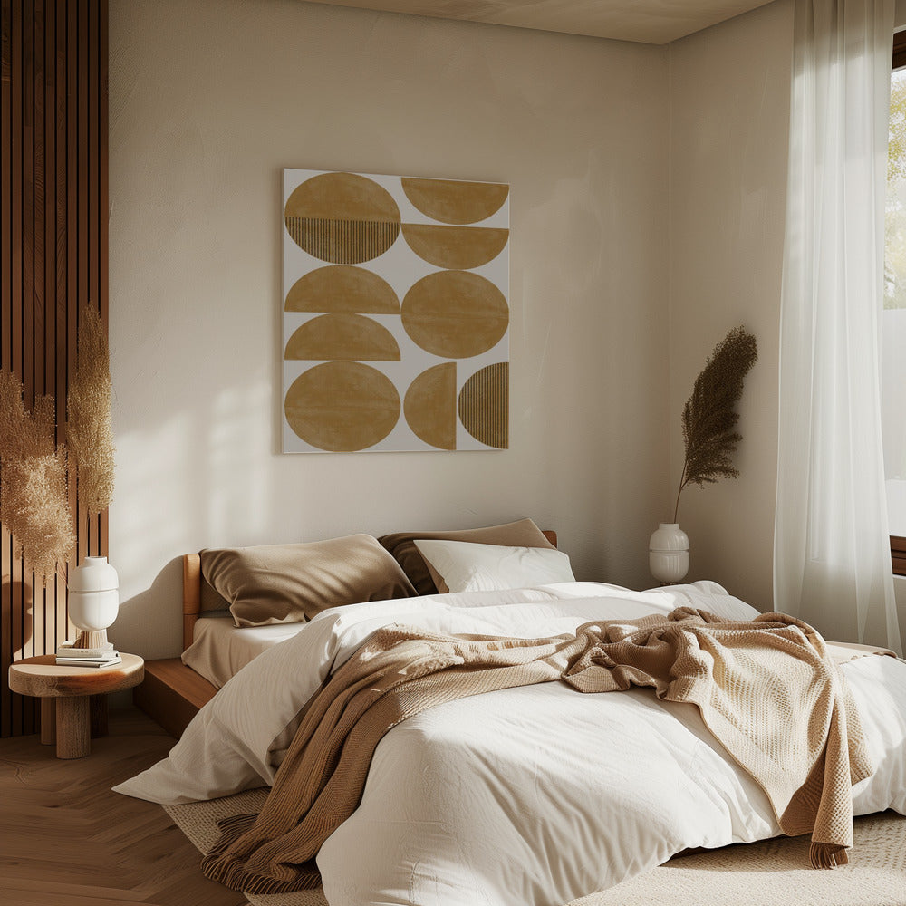 Golden Geometric Rhythm | Canvas