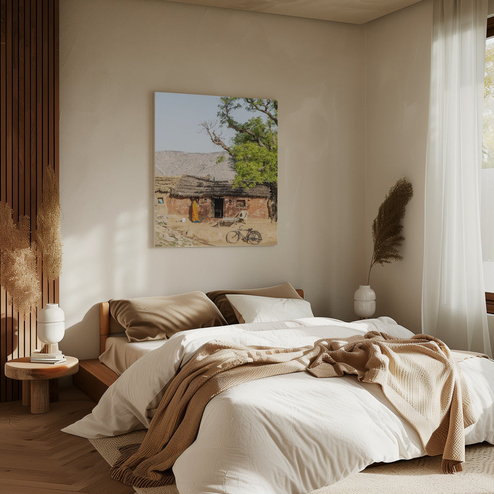Rustic Indian Village Scene | Canvas