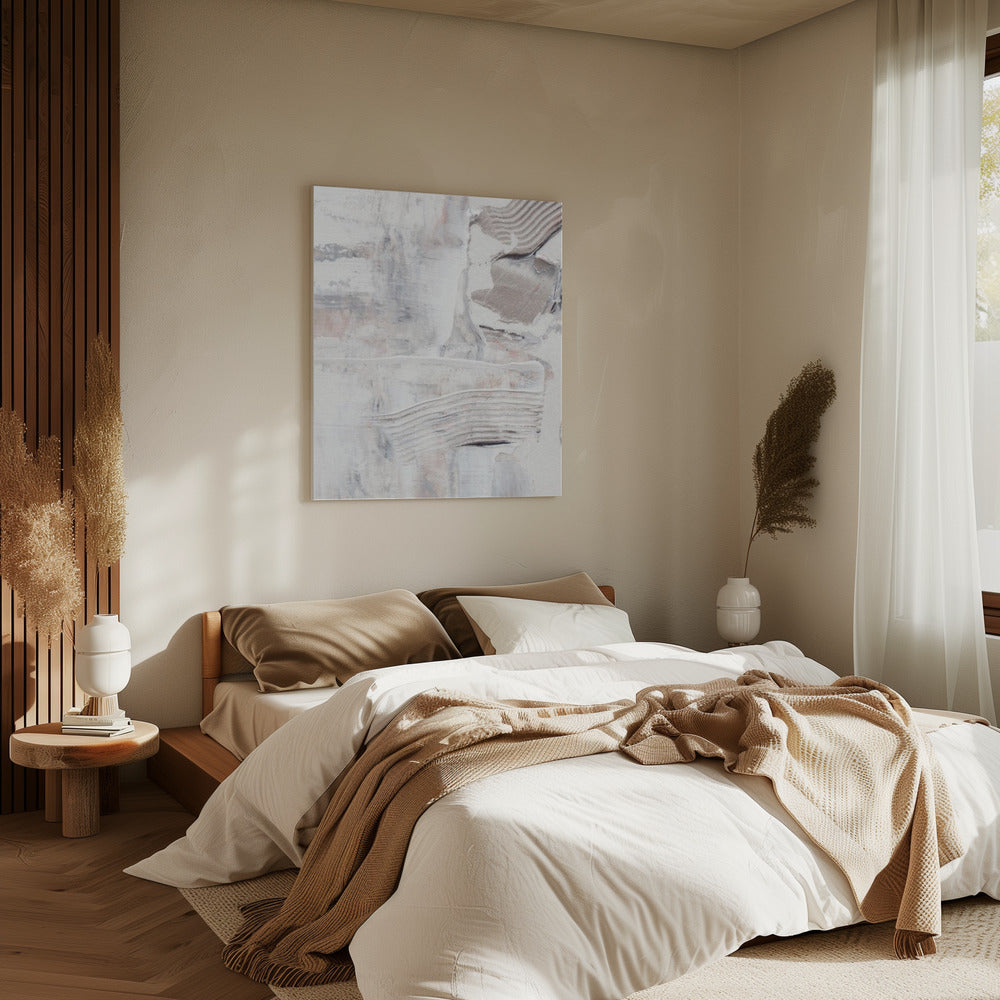 Textured Brushstrokes and Layered Neutral Tones | Canvas