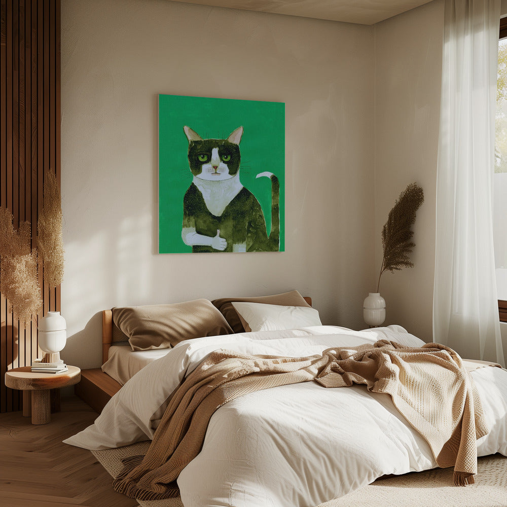 Tuxedo Cat Thumbs Up | Canvas