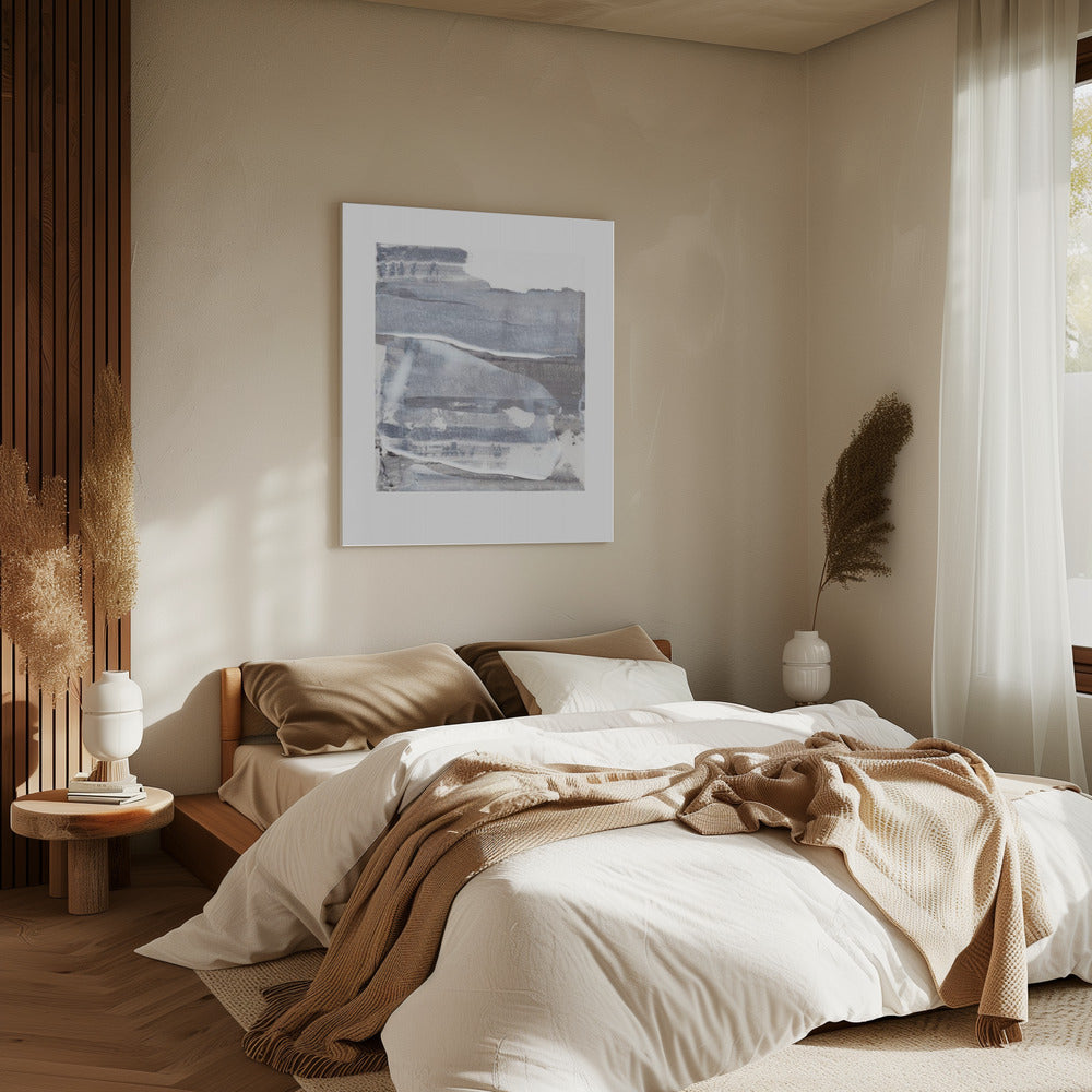 Gray and White Brushstrokes | Canvas