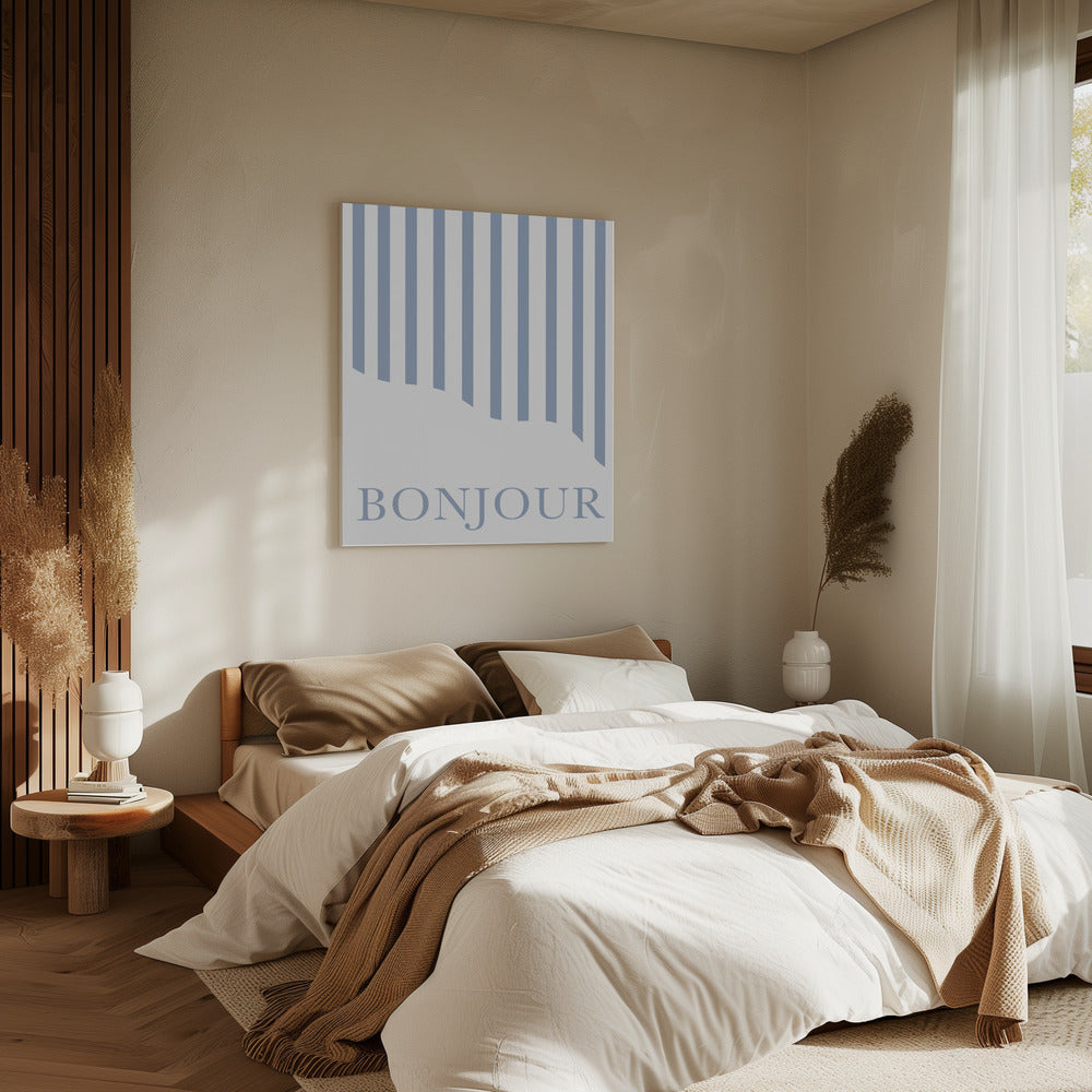 Bonjour Stripes | Canvas