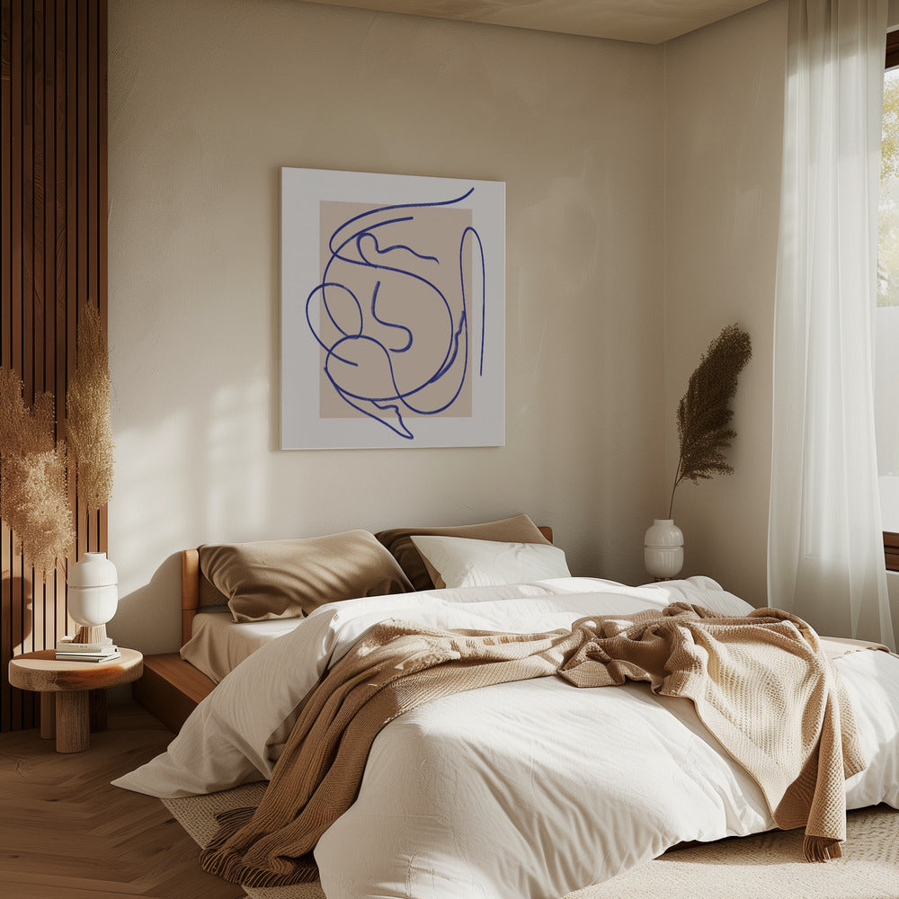 Abstract Blue Line Art 3 | Canvas