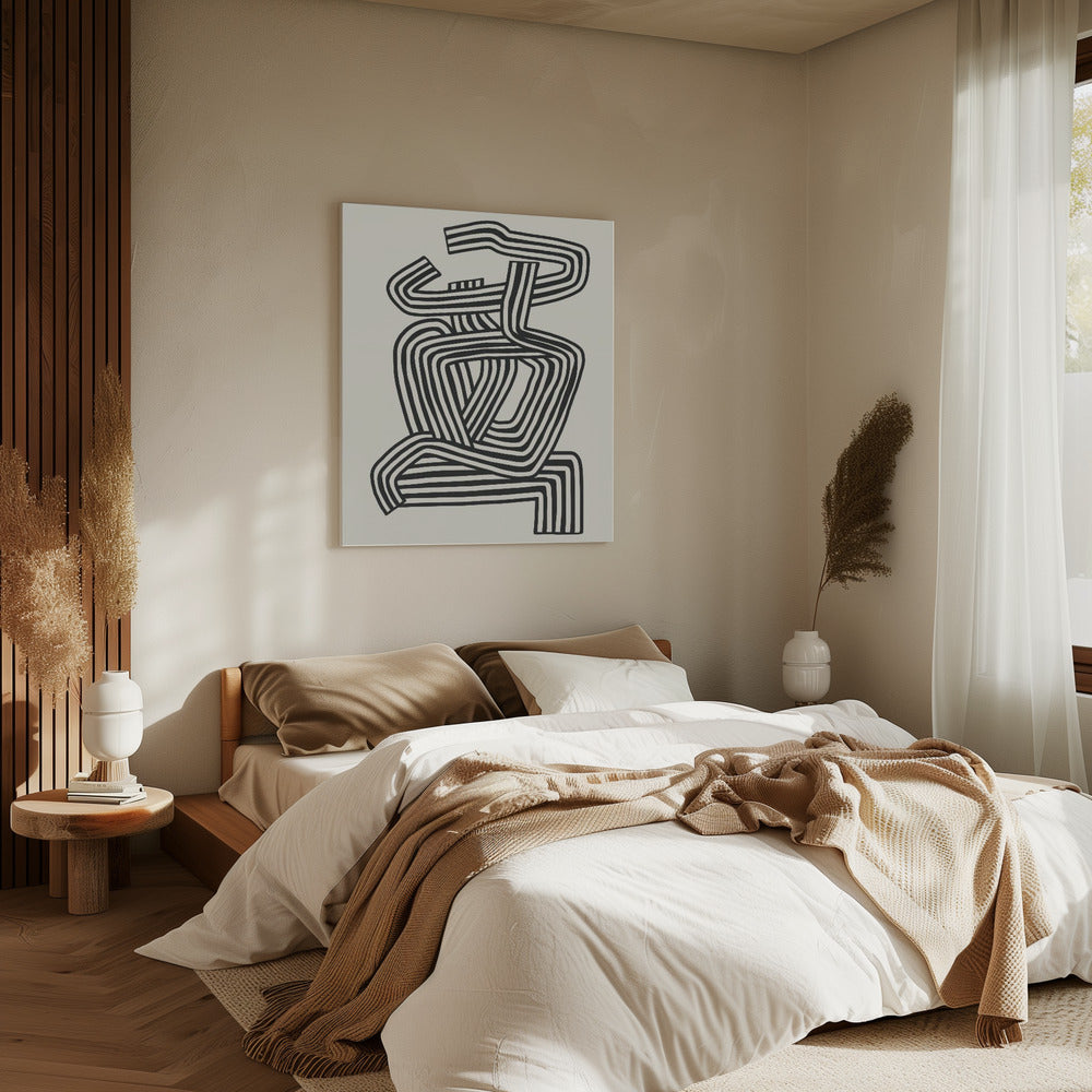 Stripe Woman Portrait | Canvas