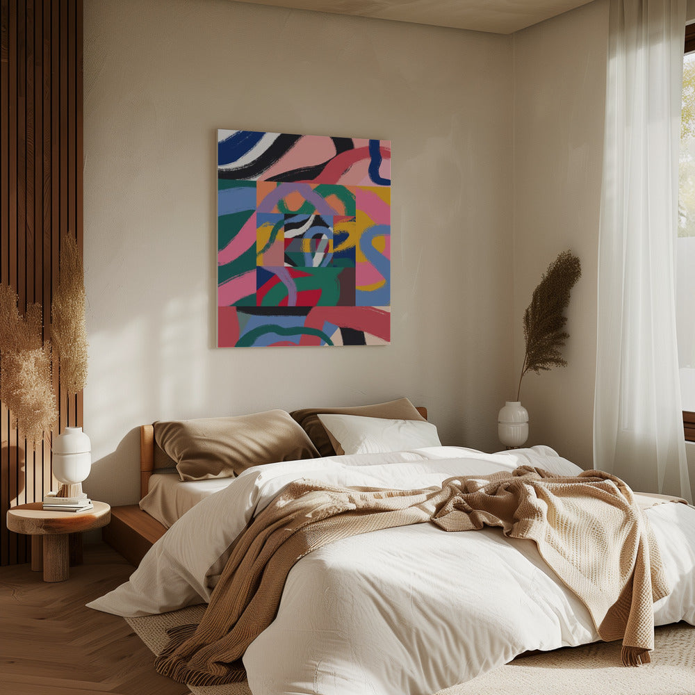 Colorful Line Ribbon Abstract | Canvas