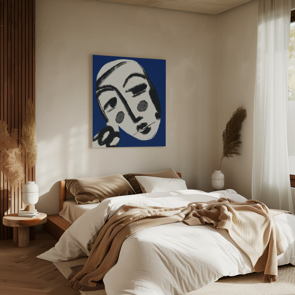 Resting Portrait In Blue | Canvas