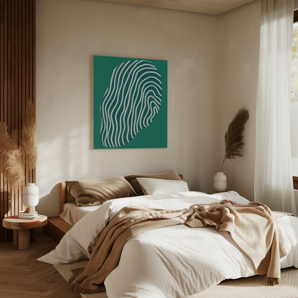 Line art confined in space-green | Canvas