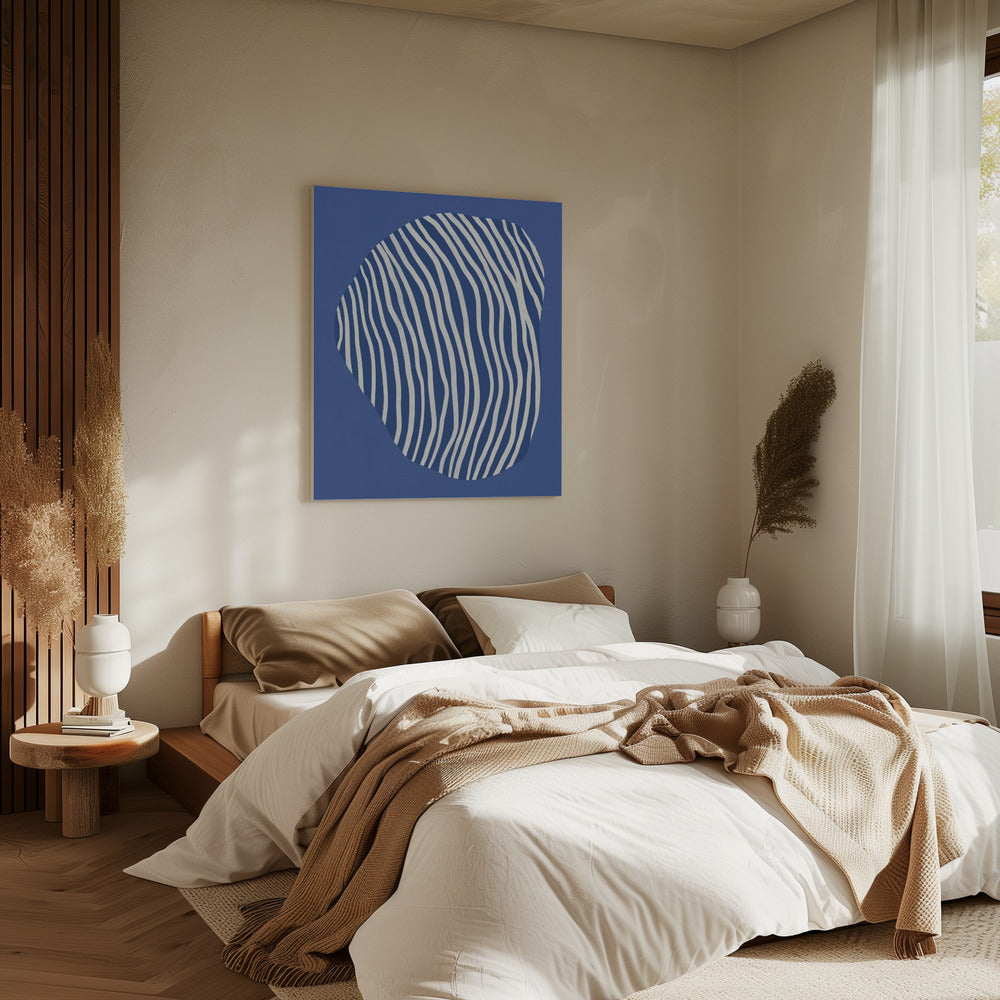 Line art confined in space-blue | Canvas