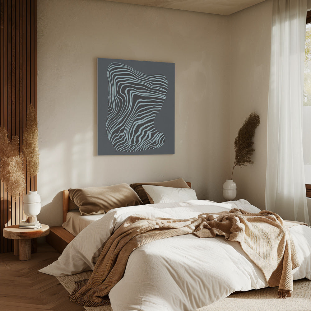 Line art confined in space-grey | Canvas