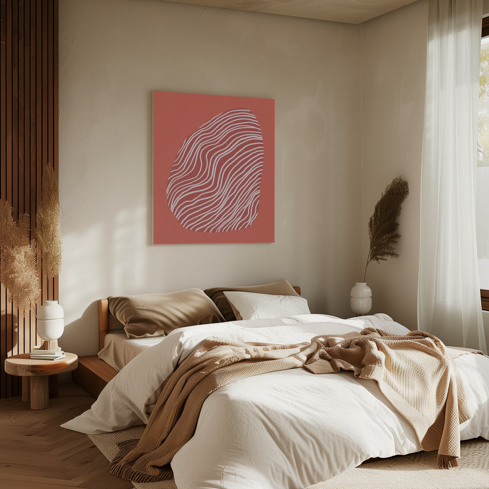 Line art confined in space-red | Canvas