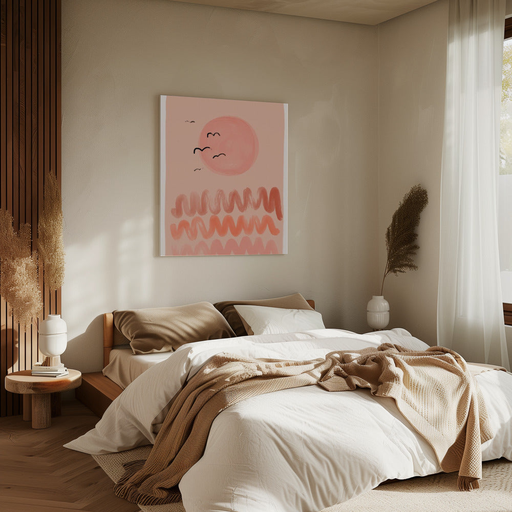 Peachy Sky Waves | Canvas