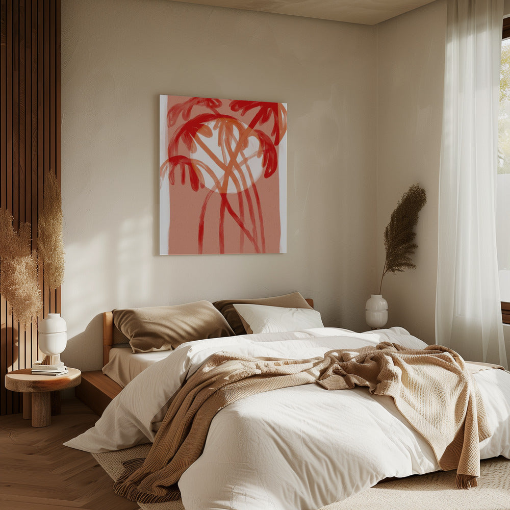 Crimson Palms | Canvas