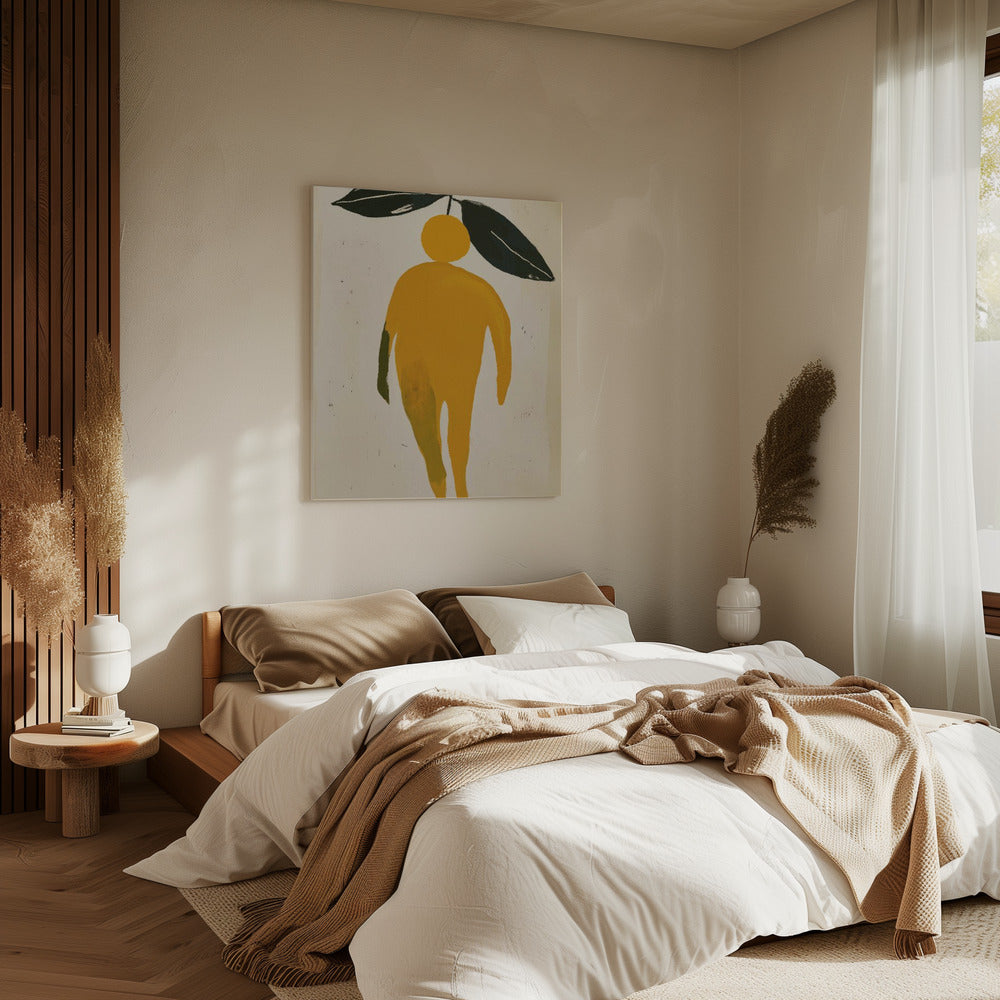Orange Leaf Figure | Canvas