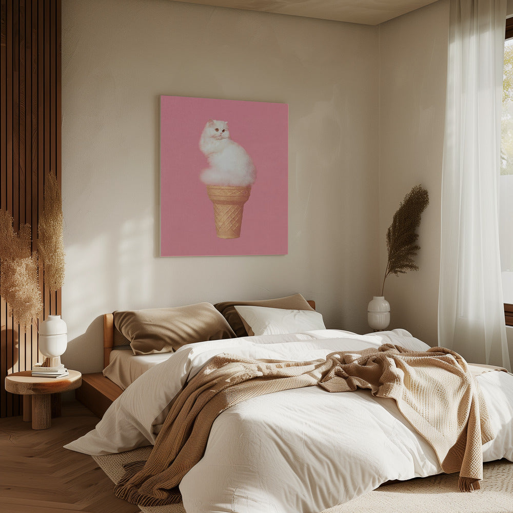 Cat Ice Cream - Pink | Canvas