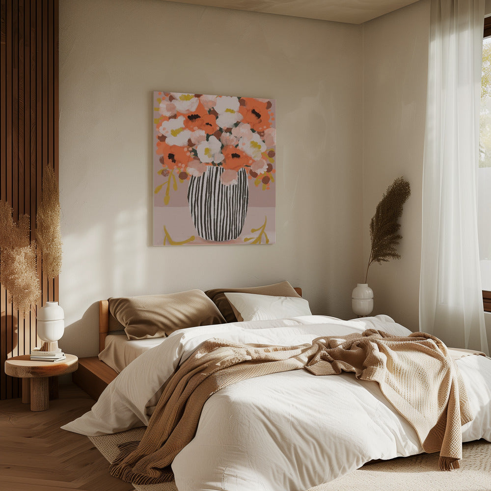 Striped Vase Blooms | Canvas