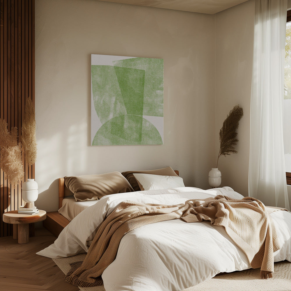 Green Geometric Flow | Canvas