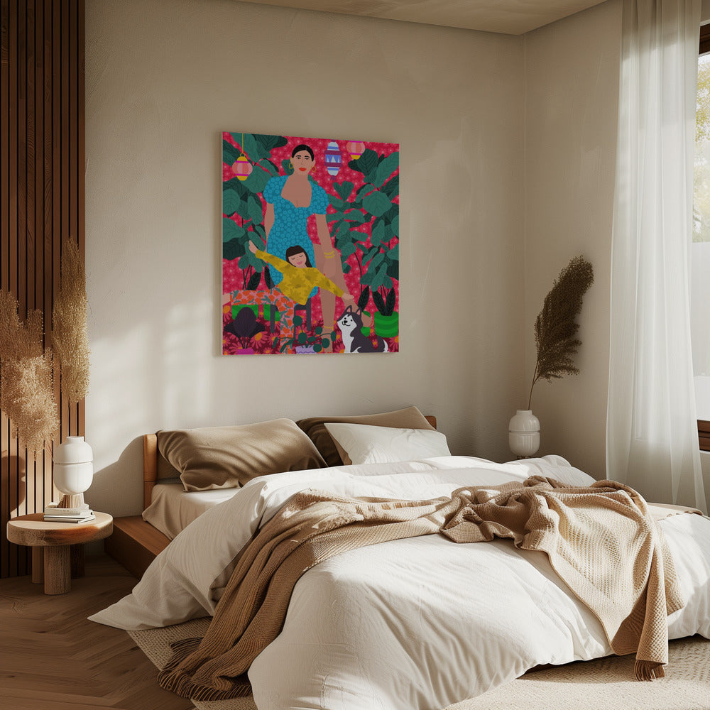 Woman and Child the Garden | Canvas