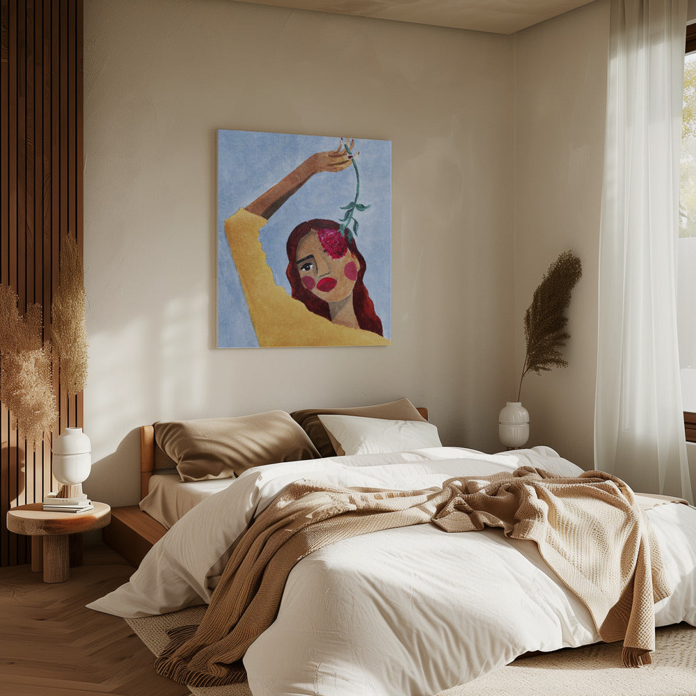 Magda with flower | Canvas