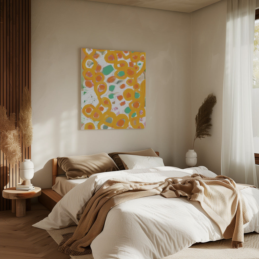 Orange and Green Circles | Canvas