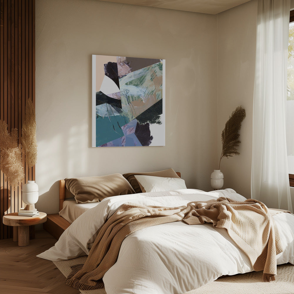 Blue Black Neutral White Abstract 2 | Canvas