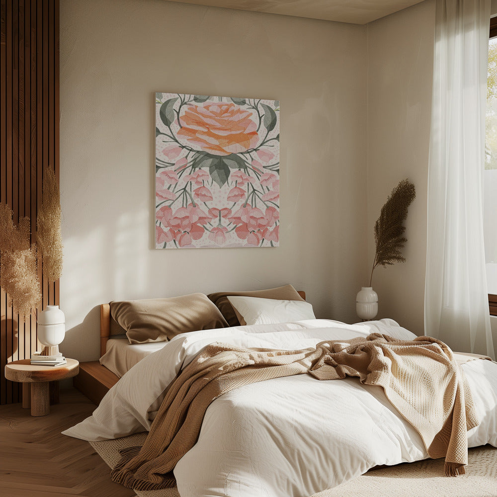 Cascading Pink Roses | Canvas