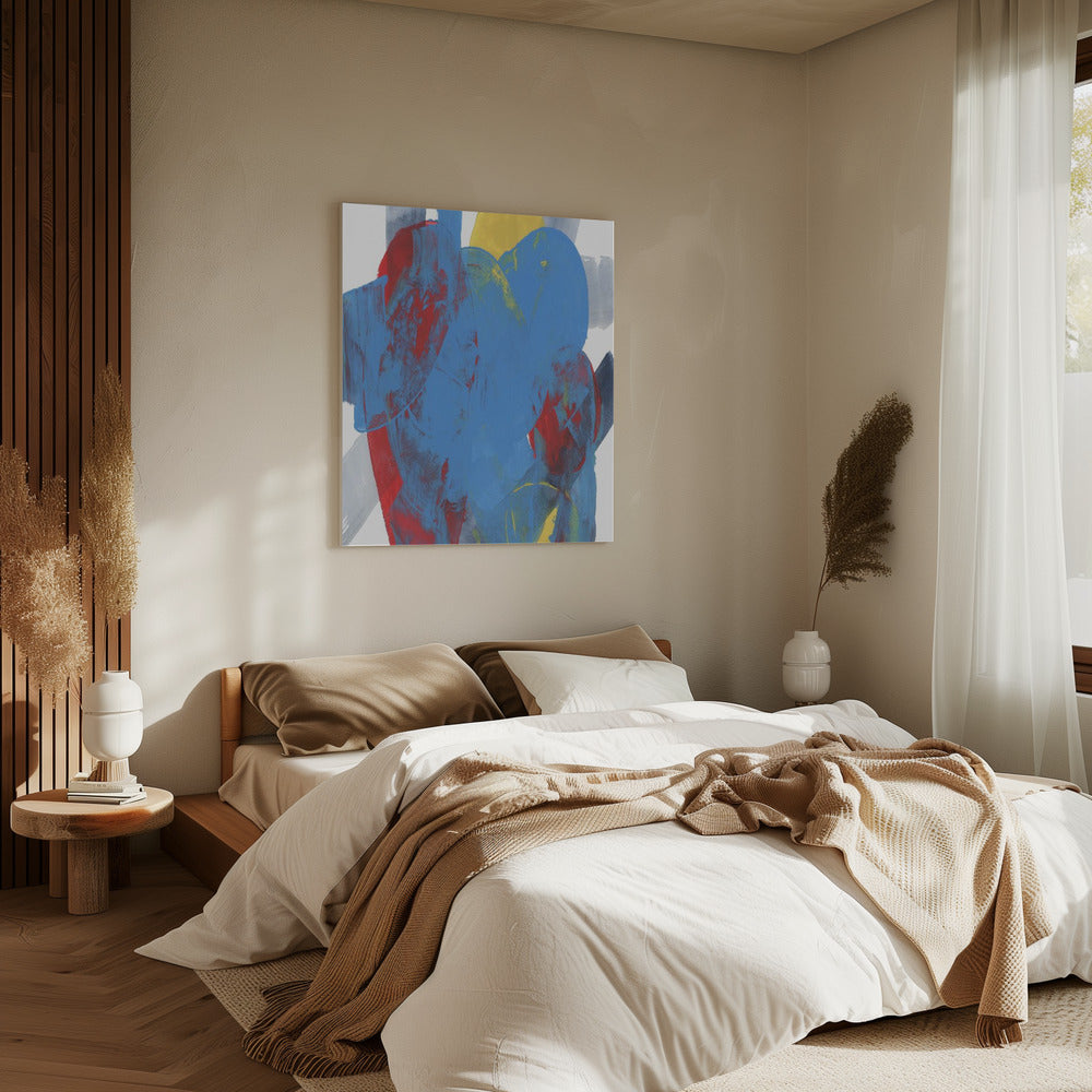 Abstract Blue Red Yellow Shapes 3 | Canvas