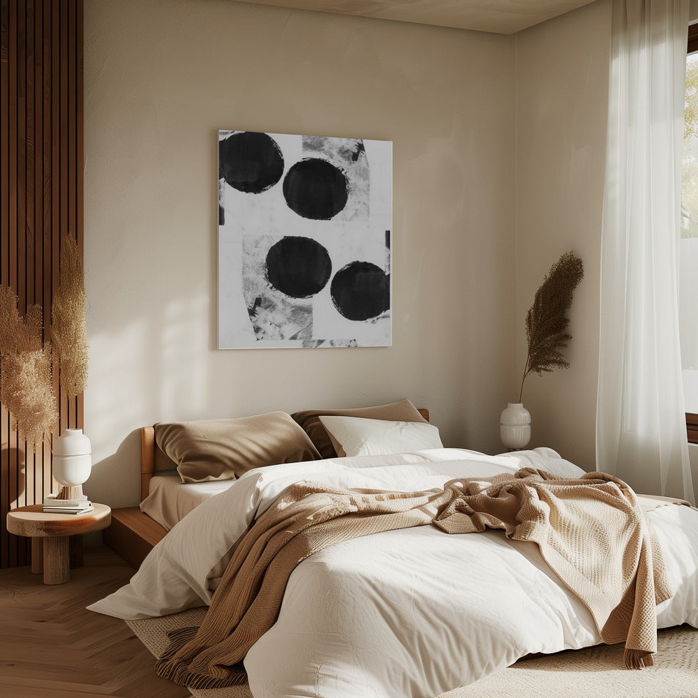 Black and White Abstract Dots 6 | Canvas