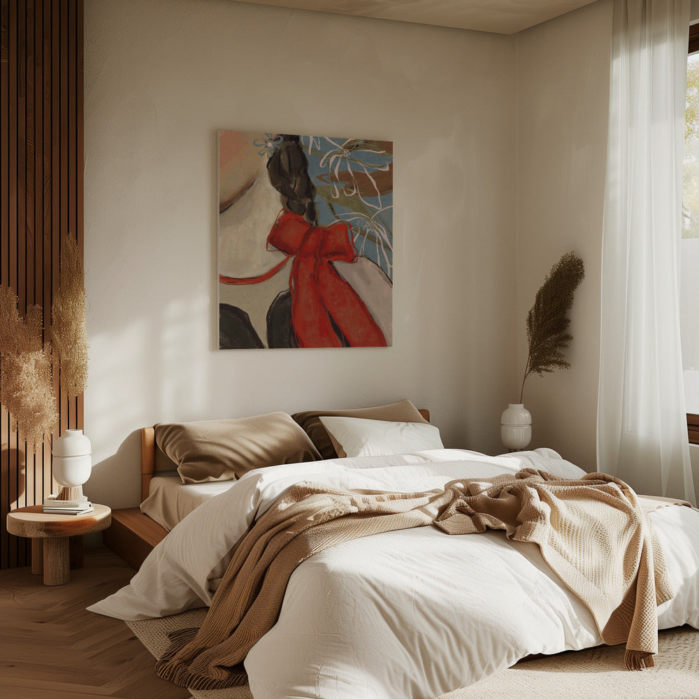 Scarlet Bow Elegance | Canvas