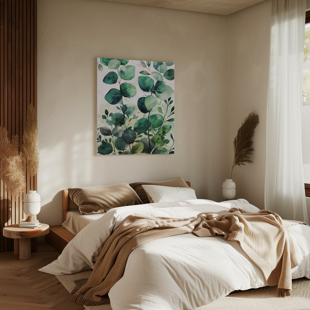 Nature Flowers and Leaves Watercolor Art (5) | Canvas