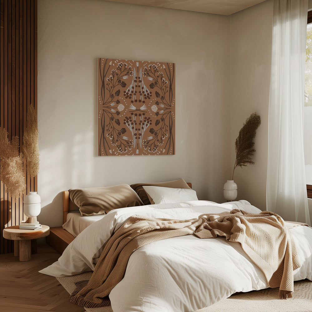 Folk Mirrored Botanicals - Earth Tones | Canvas